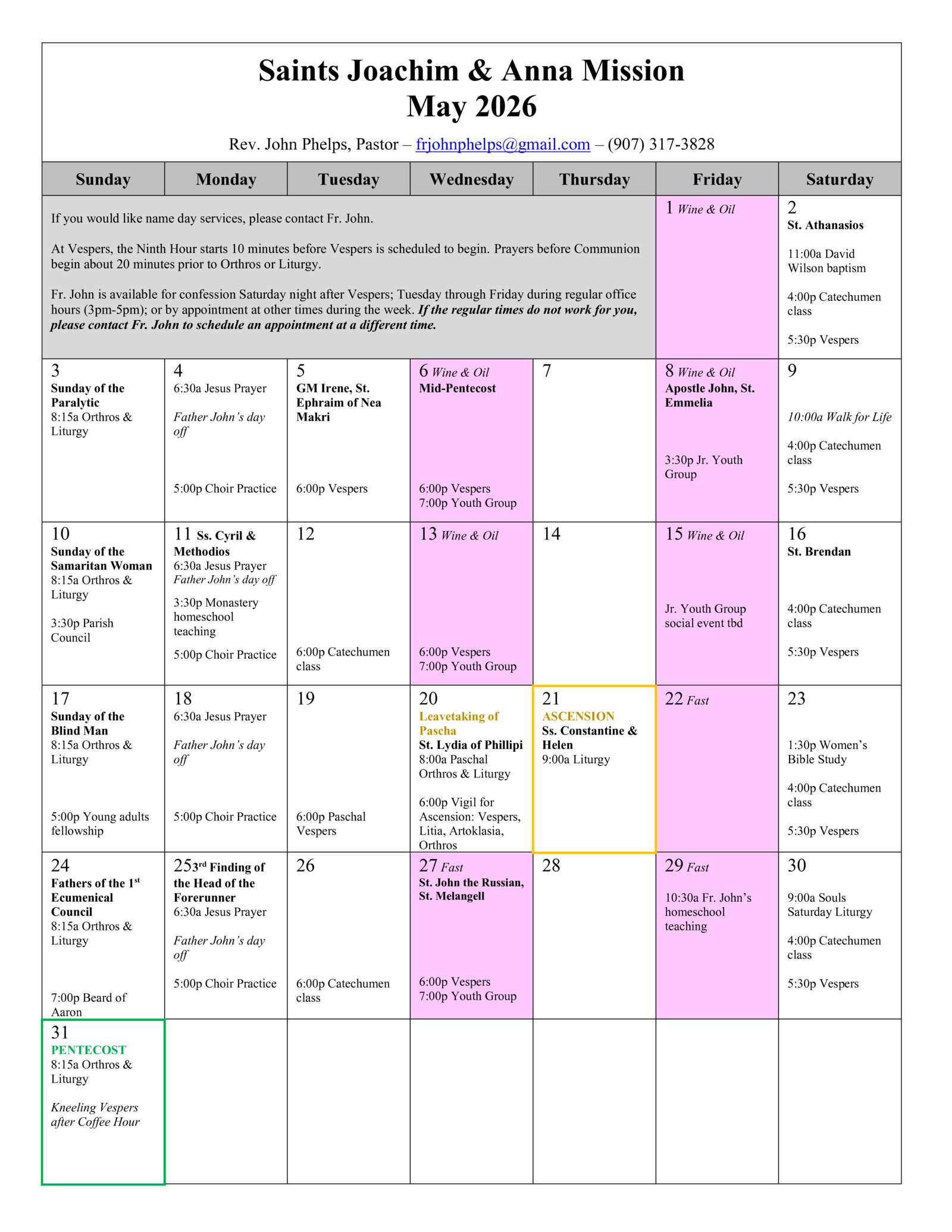 May 2026 calendar